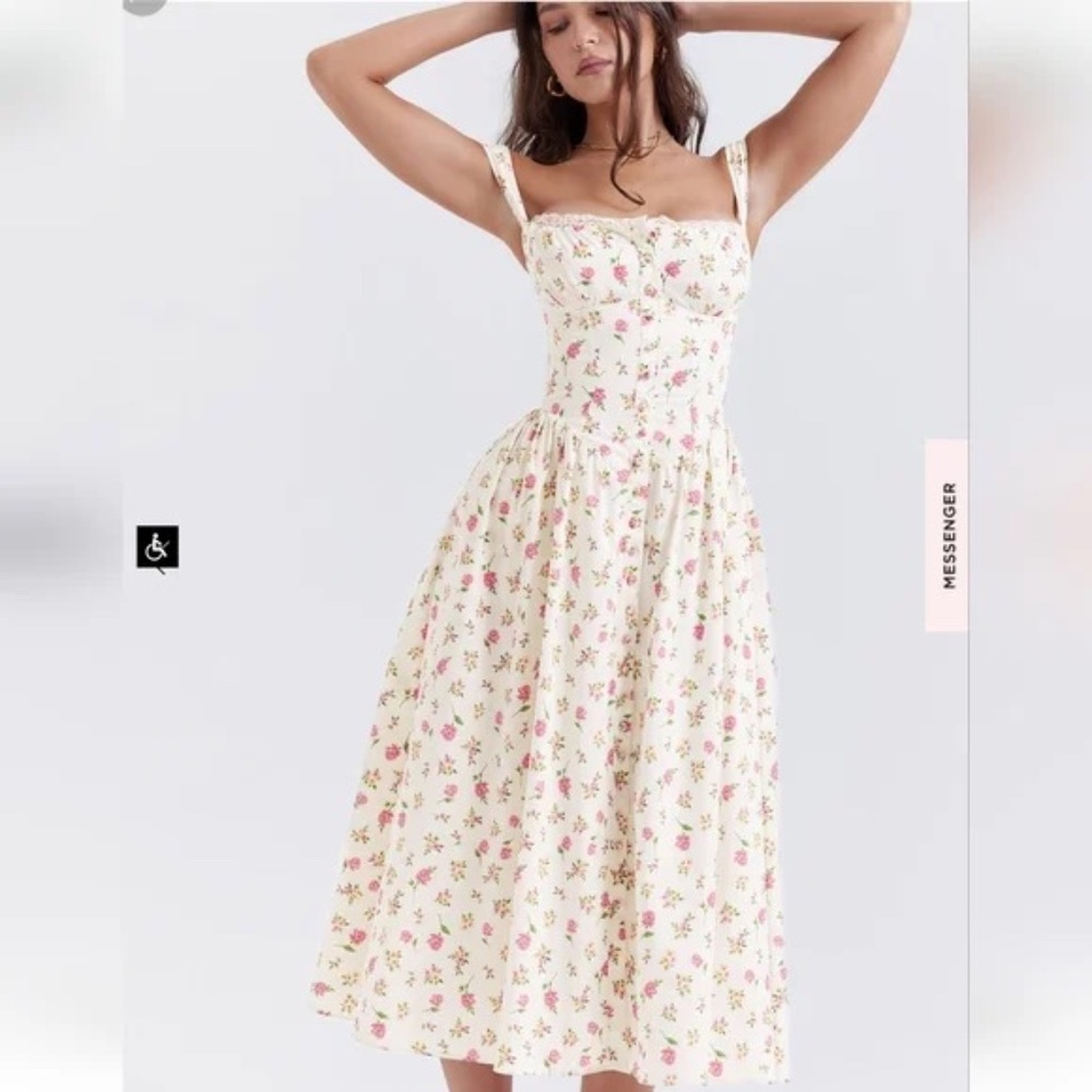 House of CB - Tatiana Rose Print Midi Sundress